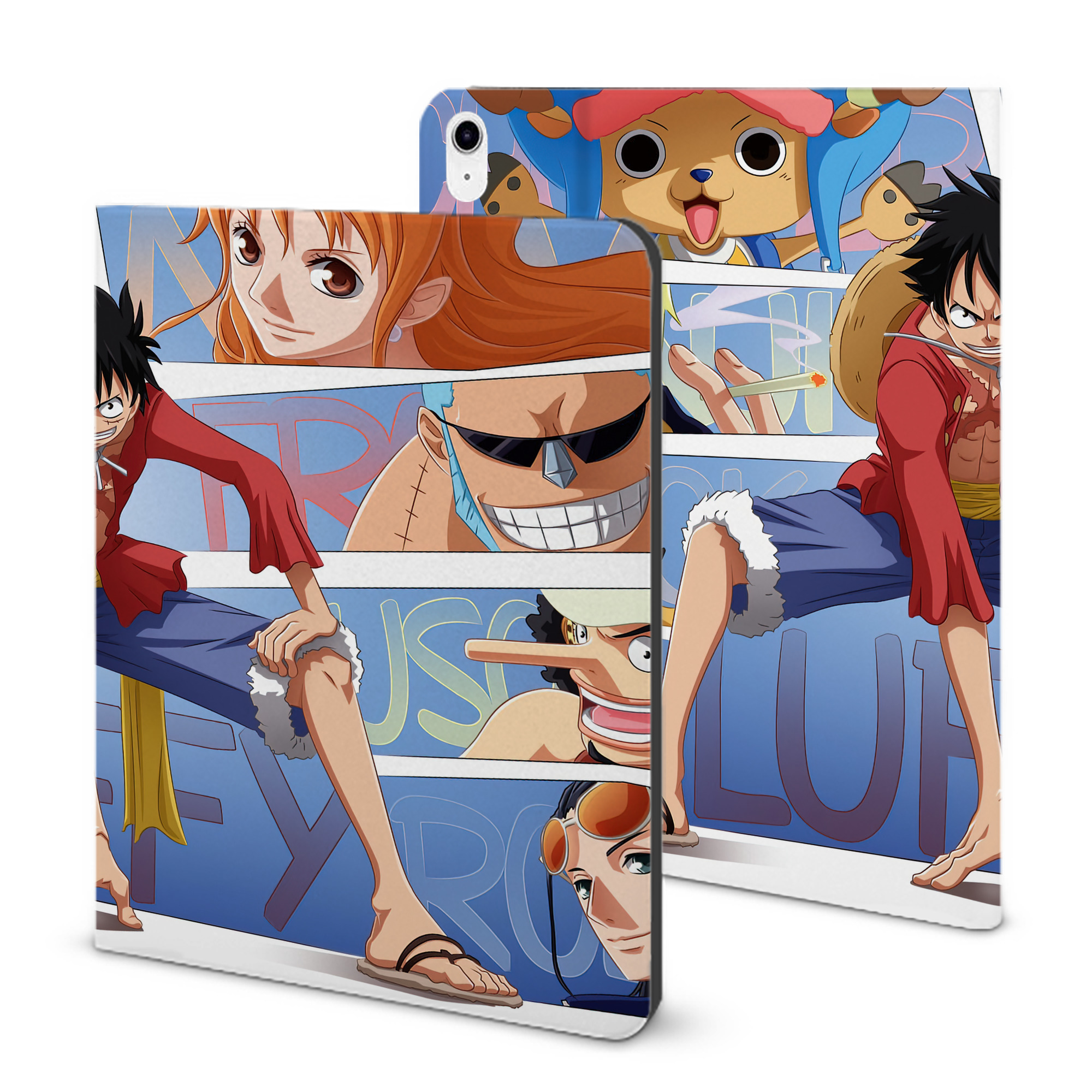 （画像用） ワンピース ONE PIECE IPad ケース ブック型 PUレザー TPU 耐衝撃 軽量 薄型 ペン収納なし 全面保護 IPad 各モデル対応